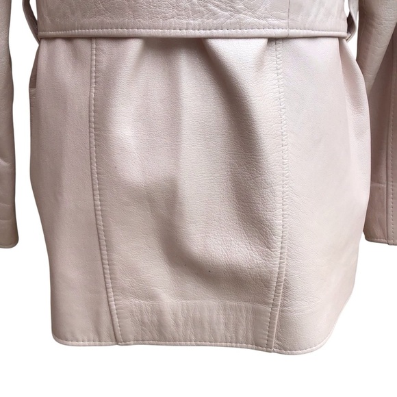 Vintage Twins Pink Belted Leather Jacket - Picture 5 of 9